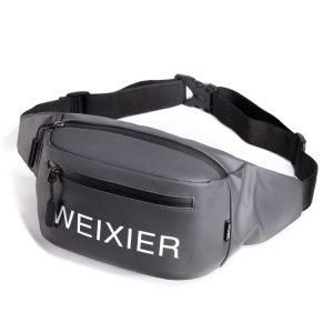 WEIXIER 9542 Sports Running Waist Bag Multi-Function Outdoor Waterproof Mobile Phone Bag Chest Bag (Gray)