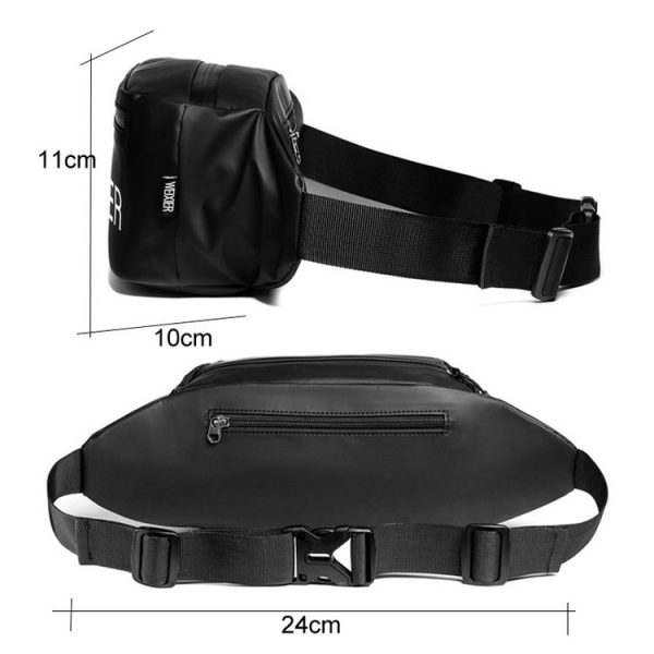 WEIXIER 9542 Sports Running Waist Bag Multi-Function Outdoor Waterproof Mobile Phone Bag Chest Bag (Gray) - Image 4