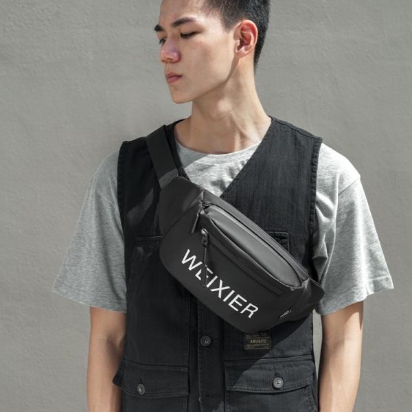 WEIXIER 9542 Sports Running Waist Bag Multi-Function Outdoor Waterproof Mobile Phone Bag Chest Bag (Gray) - Image 8