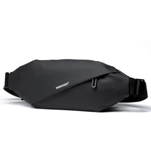 WEIXIER 8641 Men Running Waterproof Waist Bag Multifunctional Chest Bag Sports Leisure One-Shoulder Bag (Black)