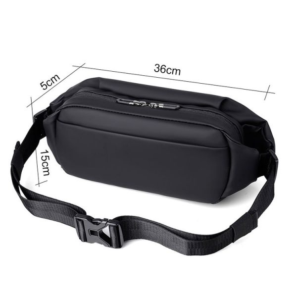 WEIXIER 8641 Men Running Waterproof Waist Bag Multifunctional Chest Bag Sports Leisure One-Shoulder Bag (Black) - Image 4