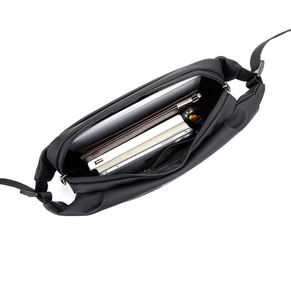 WEIXIER 8641 Men Running Waterproof Waist Bag Multifunctional Chest Bag Sports Leisure One-Shoulder Bag (Black) - Image 5