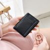 928801 Zipper Ladies Coin Purse Mini Keychain Multi-Card Card Holder (Black) - Image 10