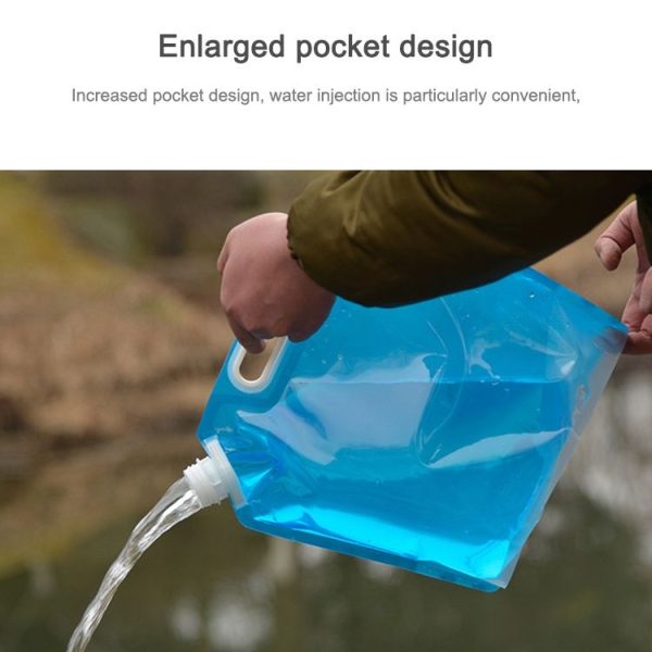 PE Water Bag For Portable Folding Water Storage Lifting Bag for Camping Hiking Survival Hydration Storage Bladder (10L) - Image 7