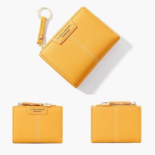 928666 Multi-Card Keychain Coin Purse Short Ladies Wallet (Black) - Image 4