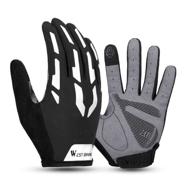 WEST BIKING YP0211212 Riding Reflective Gloves Bicycle Full Finger Shock Absorption Breathable Gloves, Size: M - Image 2