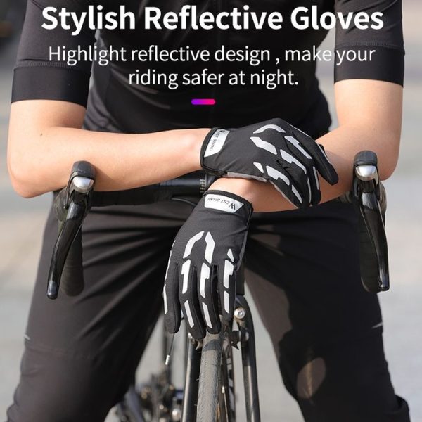 WEST BIKING YP0211212 Riding Reflective Gloves Bicycle Full Finger Shock Absorption Breathable Gloves, Size: M - Image 4
