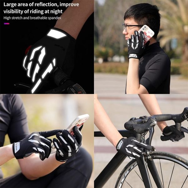 WEST BIKING YP0211212 Riding Reflective Gloves Bicycle Full Finger Shock Absorption Breathable Gloves, Size: M - Image 8