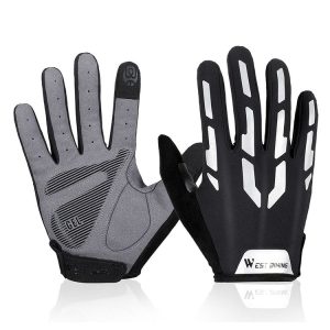 WEST BIKING YP0211212 Riding Reflective Gloves Bicycle Full Finger Shock Absorption Breathable Gloves, Size: L