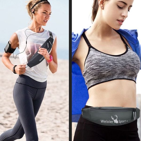 WEIXIER 9561 Sports Running Waist Bag Mobile Phone Bag Multifunctional Outdoor Waterproof Small Pocket (Gray) - Image 10