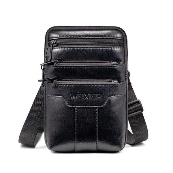 WEIXIER 8612 Men Shoulder Bag Waist Bag Credentials Storage Sports Leisure Multi-functional Mobile Phone Bag (Black)