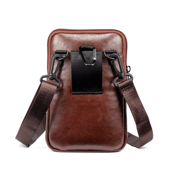 WEIXIER 8612 Men Shoulder Bag Waist Bag Credentials Storage Sports Leisure Multi-functional Mobile Phone Bag (Black) - Image 5