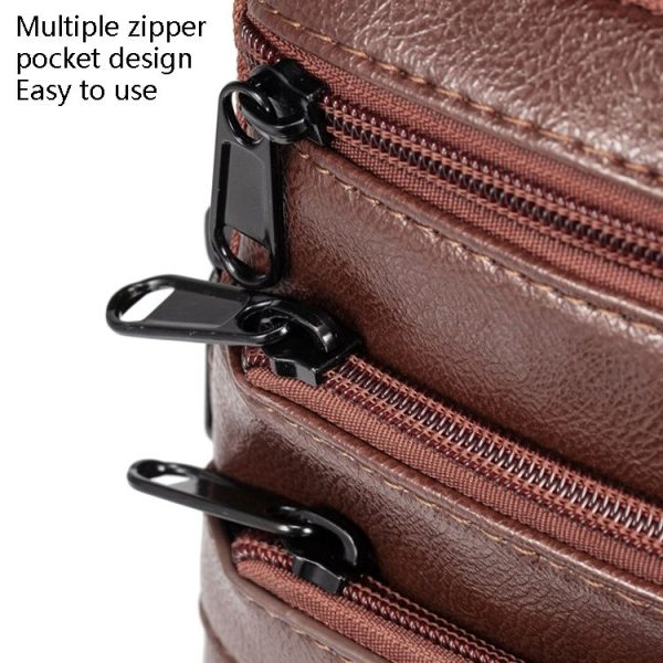 WEIXIER 8612 Men Shoulder Bag Waist Bag Credentials Storage Sports Leisure Multi-functional Mobile Phone Bag (Black) - Image 7