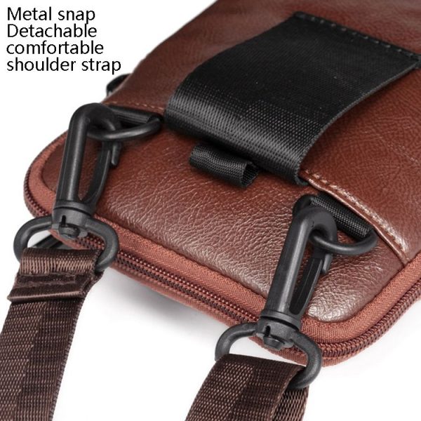WEIXIER 8612 Men Shoulder Bag Waist Bag Credentials Storage Sports Leisure Multi-functional Mobile Phone Bag (Black) - Image 9