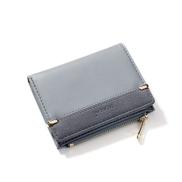 928010 Frosted All-Match Coin Purse Multi-Card Buckle Short Zipper Women Wallet (Blue)