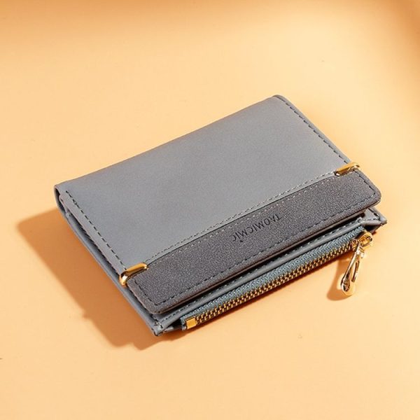 928010 Frosted All-Match Coin Purse Multi-Card Buckle Short Zipper Women Wallet (Blue) - Image 6