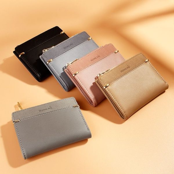 928010 Frosted All-Match Coin Purse Multi-Card Buckle Short Zipper Women Wallet (Blue) - Image 9