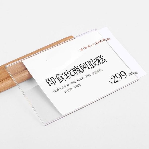 Acrylic Tabletop Vertical Display Brand Supermarket Price Tag, Specification: 90x55mm - Image 2