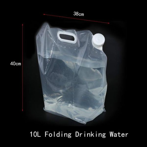 Foldable Water Bag Outdoor Sports Camping Hiking Storge Water Bucket Picnic Water Container Lifting Carrier Water Bag 15L (WHITE) - Image 2