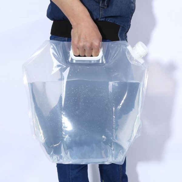 Foldable Water Bag Outdoor Sports Camping Hiking Storge Water Bucket Picnic Water Container Lifting Carrier Water Bag 15L (WHITE) - Image 3