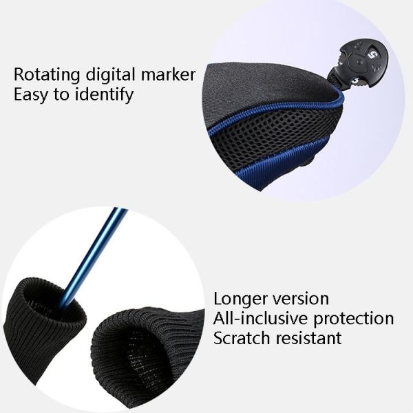 3 in 1 No.1 / No.3 / No.5 Clubs Protective Cover Golf Club Head Cover (Black) - Image 7