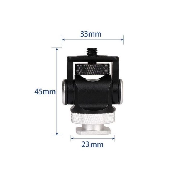 180 Degree Swing Mini Tripod Ball-Head Bracket Cold Shoe Mount 1 / 4 inch Screw Adapter - Image 4