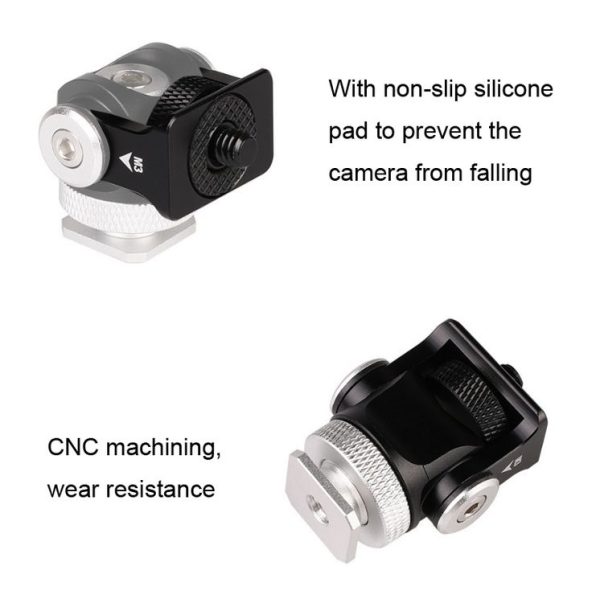 180 Degree Swing Mini Tripod Ball-Head Bracket Cold Shoe Mount 1 / 4 inch Screw Adapter - Image 7