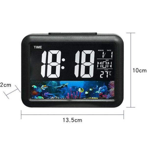 Color Screen Children Electronic Alarm Clock LCD Bedside Alarm Clock (Black Shell Turtle) - Image 3