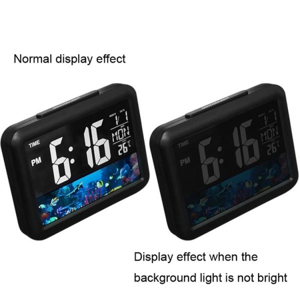 Color Screen Children Electronic Alarm Clock LCD Bedside Alarm Clock (Black Shell Turtle) - Image 4