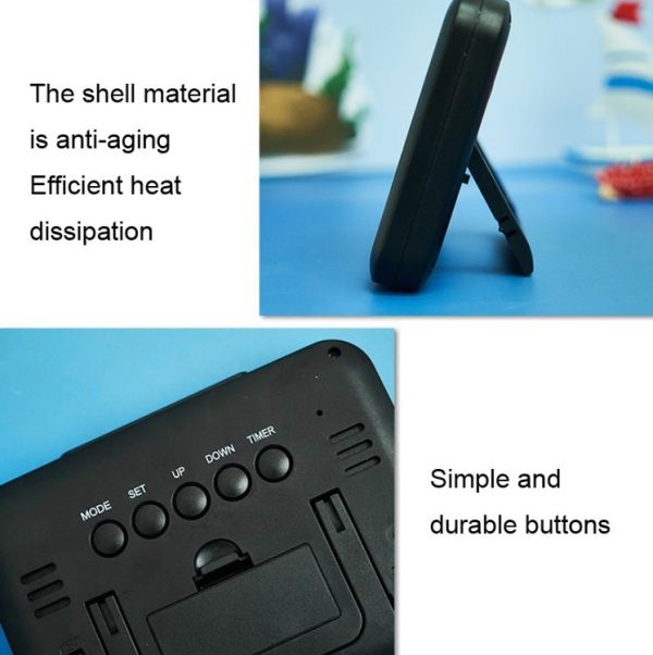 Color Screen Children Electronic Alarm Clock LCD Bedside Alarm Clock (Black Shell Turtle) - Image 5