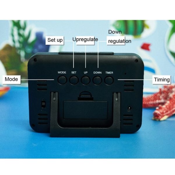 Color Screen Children Electronic Alarm Clock LCD Bedside Alarm Clock (Black Shell Turtle) - Image 6