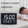 Large Screen LED Clock Bedside Multifunctional Electronic Alarm Clock (Black Shell White Light) - Image 6