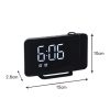 Projection LED Large Screen Display Alarm Clock Radio Electronic Clock (Black Shell White Lamp) - Image 2