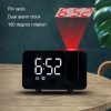 Projection LED Large Screen Display Alarm Clock Radio Electronic Clock (Black Shell White Lamp) - Image 4