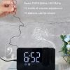 Projection LED Large Screen Display Alarm Clock Radio Electronic Clock (Black Shell White Lamp) - Image 5