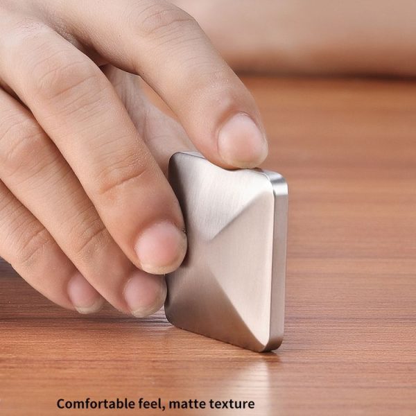 Desktop Kinetic Energy To Vent Stress Relief Fingertip Spinner Toy, Style: Zinc Alloy Quadrilateral Black - Image 3