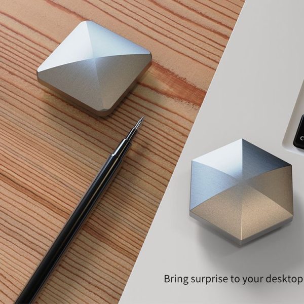 Desktop Kinetic Energy To Vent Stress Relief Fingertip Spinner Toy, Style: Zinc Alloy Quadrilateral Black - Image 5
