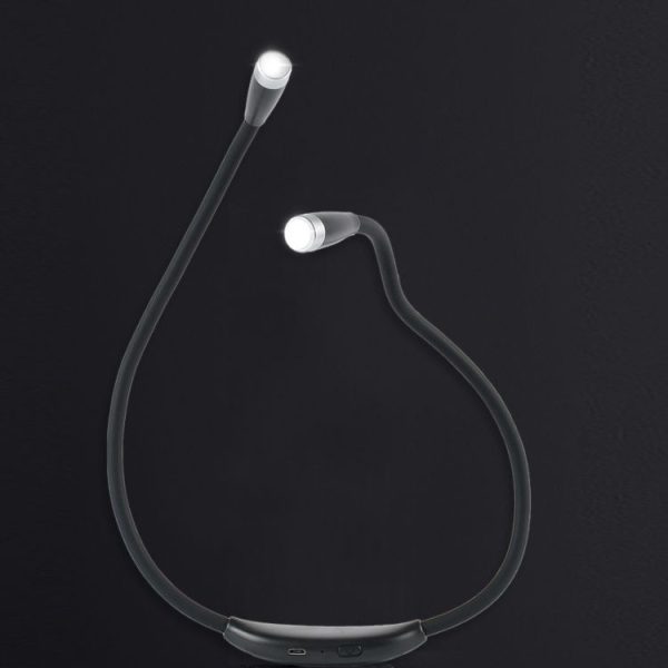 Night Running Hanging Neck Universal Hose Light Three-Speed Dimming Reading Light (Black) - Image 2