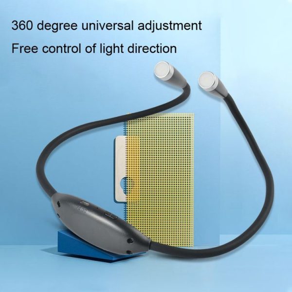 Night Running Hanging Neck Universal Hose Light Three-Speed Dimming Reading Light (Black) - Image 4