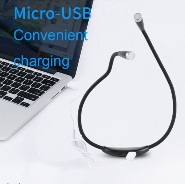 Night Running Hanging Neck Universal Hose Light Three-Speed Dimming Reading Light (Black) - Image 6