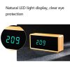 1502 Temperature And Humidity Electronic Clock Solid Wood LED Digital Control Alarm Clock, Colour: Red - Image 3
