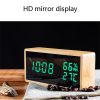 1502 Temperature And Humidity Electronic Clock Solid Wood LED Digital Control Alarm Clock, Colour: Red - Image 4