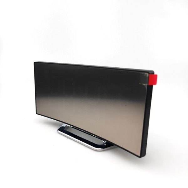 6507 Curved Big Screen Electronic Clock LED Mirror Mute Alarm Clock (Red) - Image 3