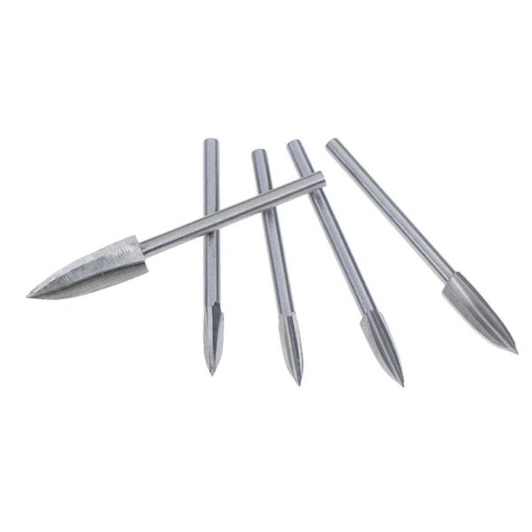 5 PCS / Set Woodworking White Steel Pointed Three-Blade Engraving Milling Cutter Electric Engraving Knife - Image 4