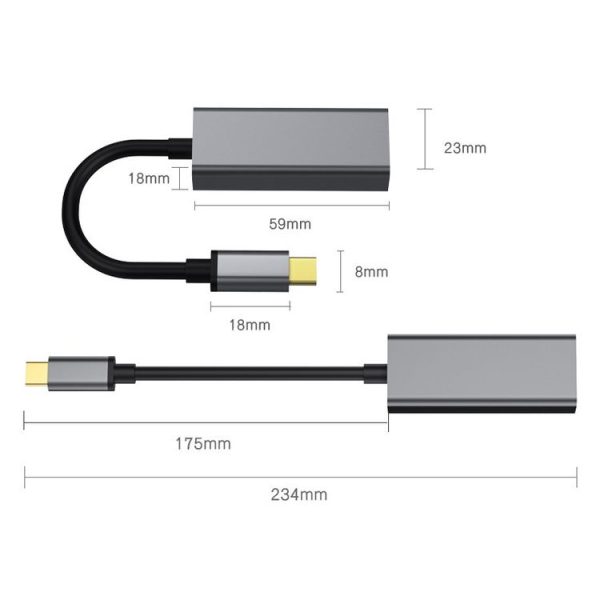 Type-C To RJ45 Gigabit Ethernet Adapter For Mac And Windows, With Light - Image 3