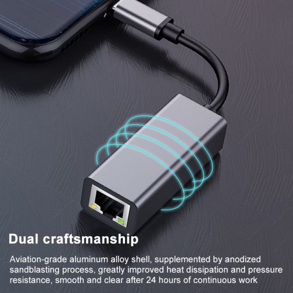 Type-C To RJ45 Gigabit Ethernet Adapter For Mac And Windows, With Light - Image 7