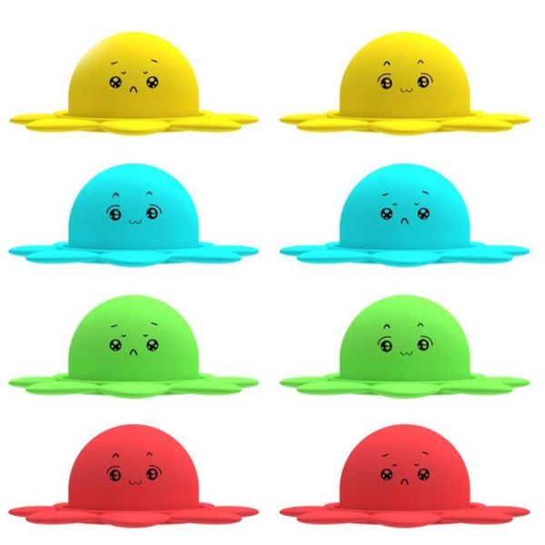 Double Expression Flip Dolls Octopus Silicone Unzip Toys, Height: 4.9cm (Yellow) - Image 2