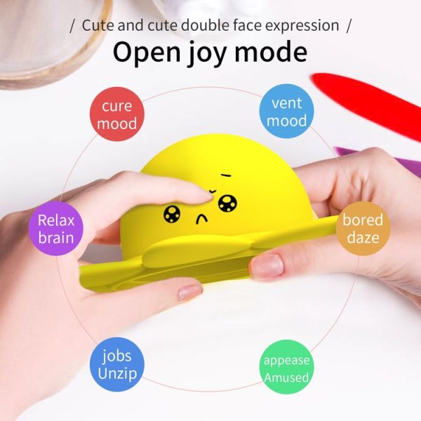Double Expression Flip Dolls Octopus Silicone Unzip Toys, Height: 4.9cm (Yellow) - Image 4
