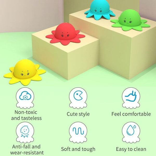 Double Expression Flip Dolls Octopus Silicone Unzip Toys, Height: 4.9cm (Yellow) - Image 5