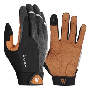WEST BIKING YP0211197 Full-Finger Shock-Absorbing Anti-Skid Motorcycle Bike Gloves Riding Equipment, Size: L (Black Yellow)
